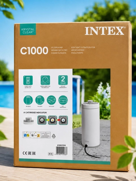 INTEX 26638 Krystal Clear C1000 kartrijli filtr-nasos, 3785 l/soat