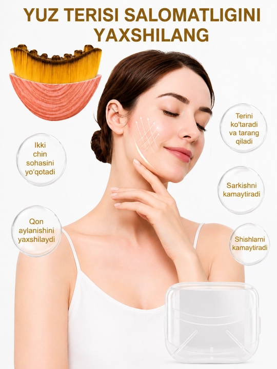 Massaj cho'tkasi, yuz massajeri – lifting, gua sha va limfa drenaj effekti