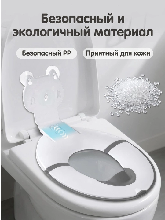 Детская накладка на унитаз складная, регулируемая, с антискользящими вставками - 