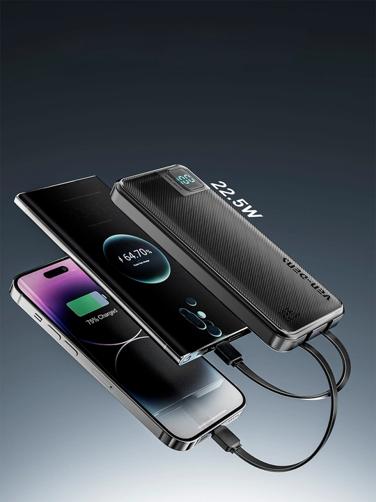 Power Bank 20000mA tezkor quvvat bilan tashqi akkumulyatori +4 kabel bilan