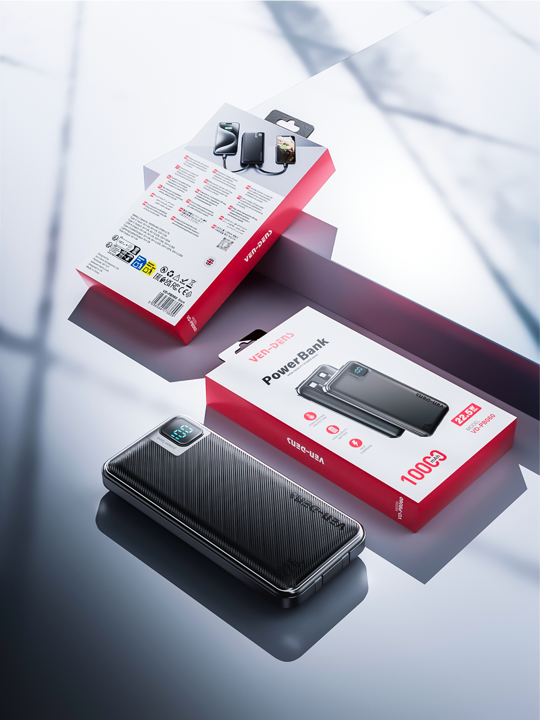 Power Bank 20000mA tezkor quvvat bilan tashqi akkumulyatori +4 kabel bilan