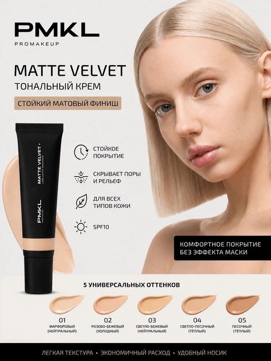 PMKL Matte Velvet Long-Lasting Foundation 01 - 