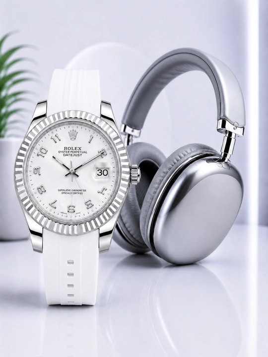 Ayollar soati Sovg‘a paketi: Rolex soatlari + simsiz P9 quloqchinlari - 