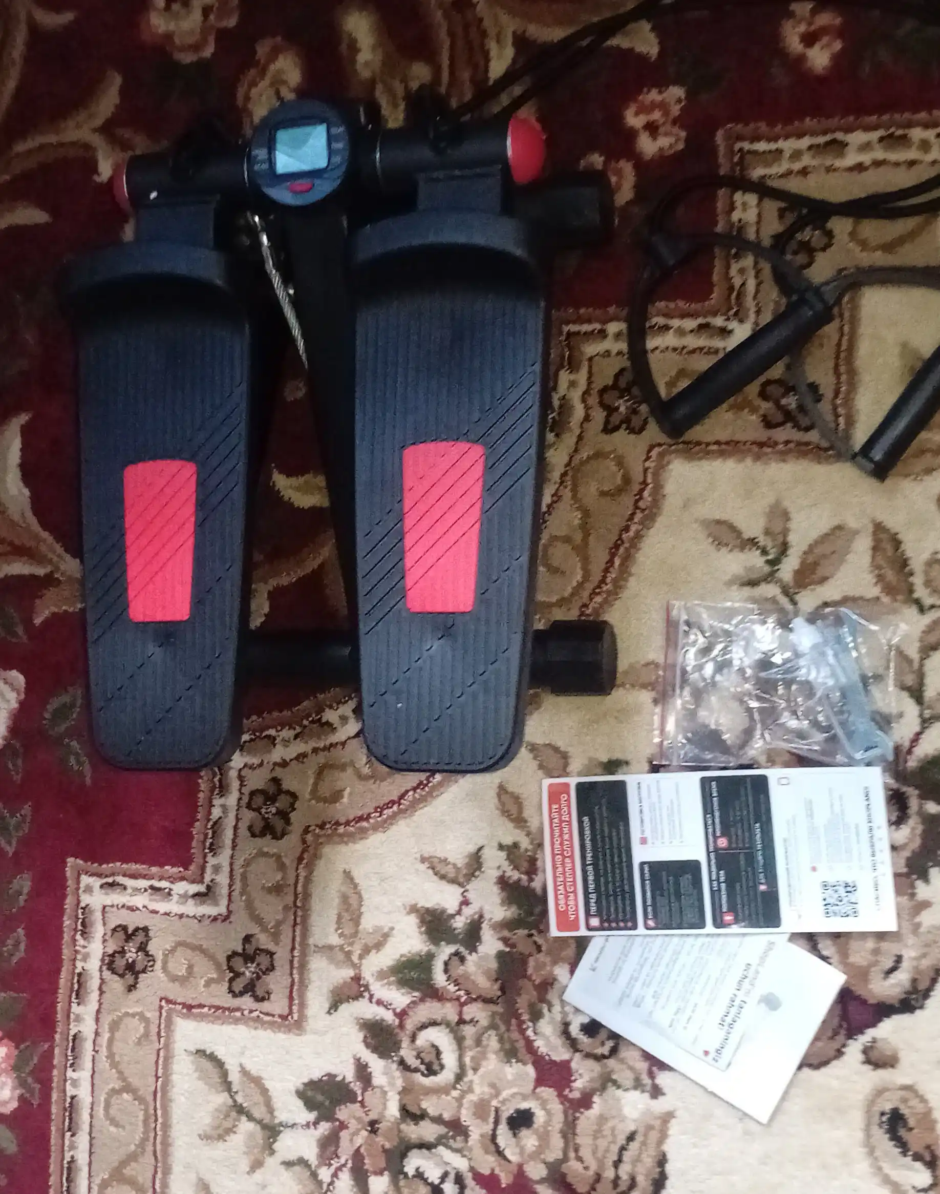 Stepper PRO espanderlar bilan, kardio, fitnes, oyoqlar va vazn yo‘qotish trenajyori