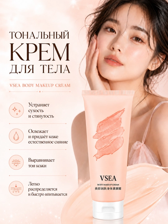 VSEA крем для лица и тела отбеливающий, увлажняющий, с выравнивающим тоном кожи - 