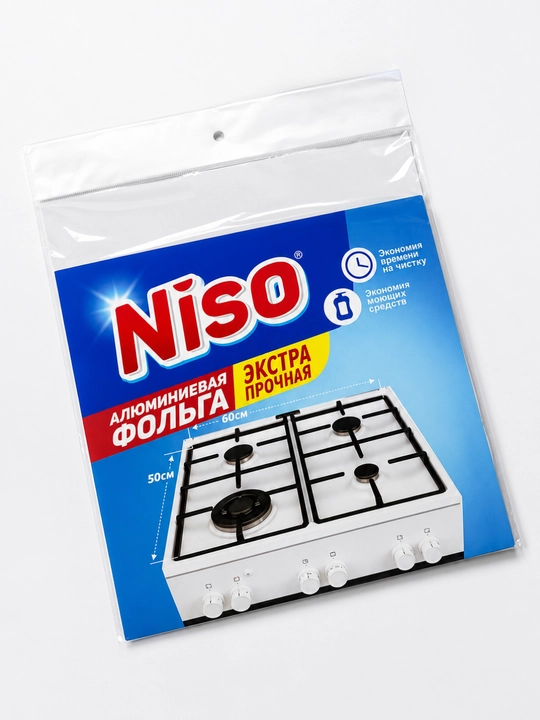 Niso gaz plitasi uchun alyuminiy himoya folgasi 60×50 sm