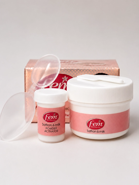 Fem Saffron Milk yuz va qosh tuklari uchun oqartiruvchi krem ayollar uchun 8 gr va 40 gr