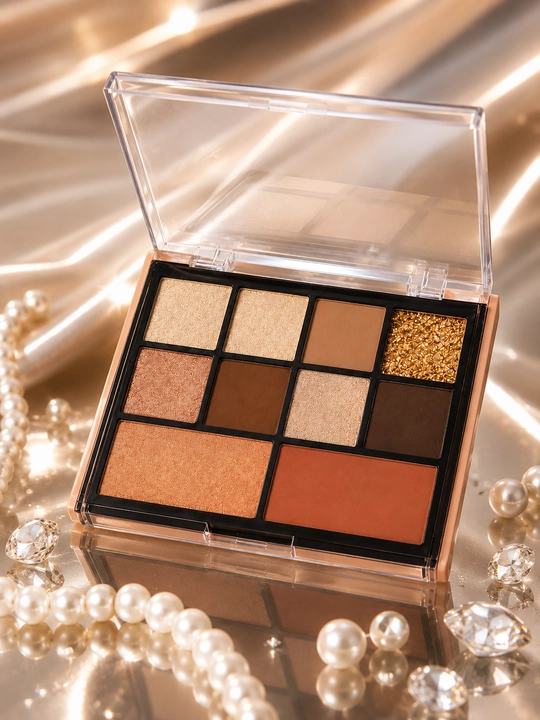 Палетка теней для век в разных оттенках с румянами и хайлайтером *Matte Palette*