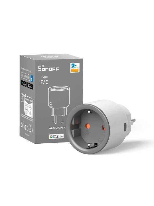 Sonoff S60TPF aqlli Wi-Fi rozetka 16A 4000W, energiya monitoringi, ilova orqali boshqaruv