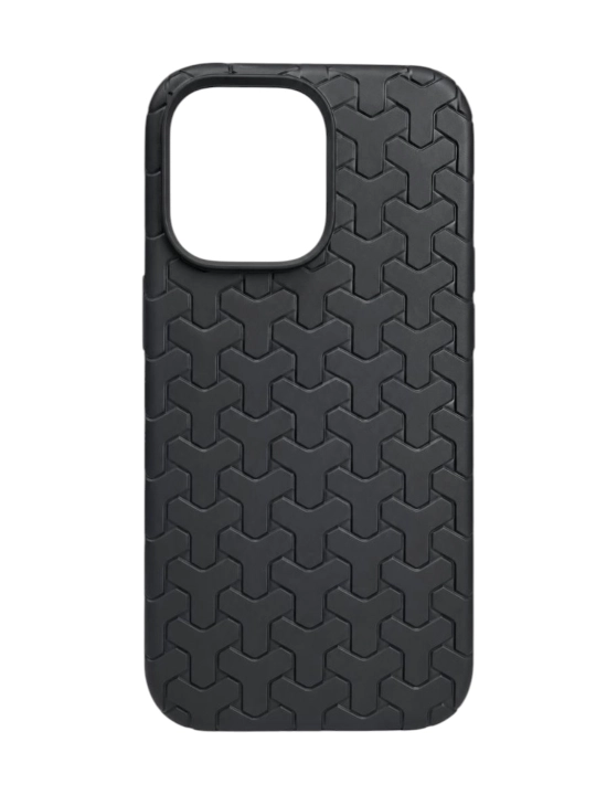 IPhone uchun geometrik naqshli silikon g’ilof, kamera himoyasi, qora/binafsha - 