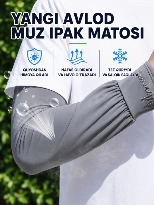 Quyoshdan himoyalovchi yenglar, fitnes, sport, velosipedda sayir qilish uchun yeng - 