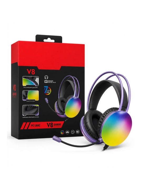 Игровые наушники, наушники для компьютера c микрофоном, проводные с, с RGB подсветкой