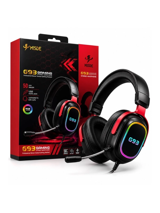 Игровые наушники, наушники для компьютера c микрофоном, проводные с, с RGB подсветкой