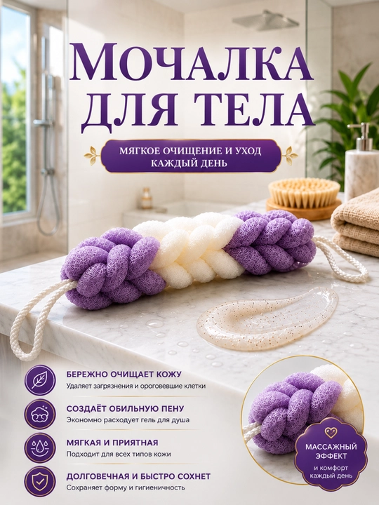 Dush uchun yumshoq mochalka - 