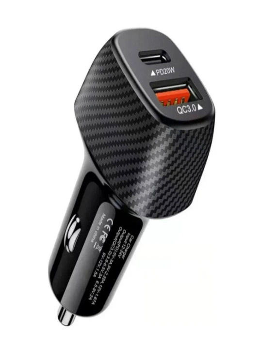 Toocki avtomobil zaryadlovchi, 50W, USB Type-C/A, tez zaryadlash