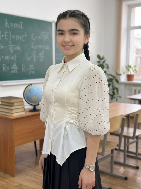 Белая школьная блузка для девочек, школьная рубашка, 5-11 классы