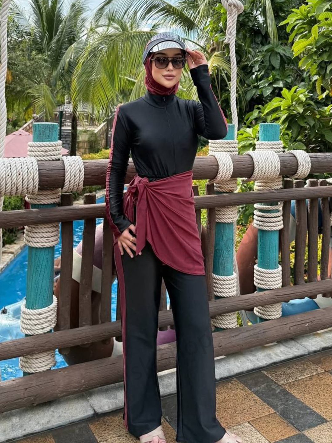 Ayollar cho‘milish kiyimi, Burkini musulmoncha, yopiq, ayollar uchun, plyaj uchun kiyimlar