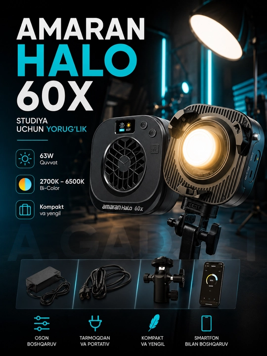 Компактный видеосвет Aputure Amaran Halo 60X Bi-Color LED для фото и видеосъемки
