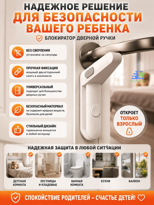 Блокиратор для дверной ручки от детей, защитный замок