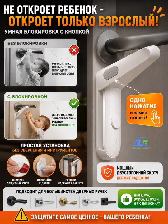 Блокиратор для дверной ручки от детей, защитный замок