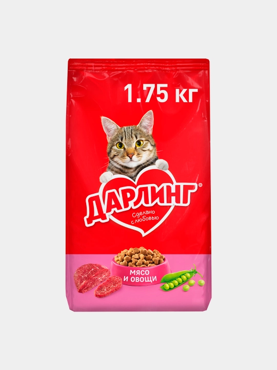 Darling mushuklar uchun quruq yem go'sht va sabzavotlar, 1.75 kg