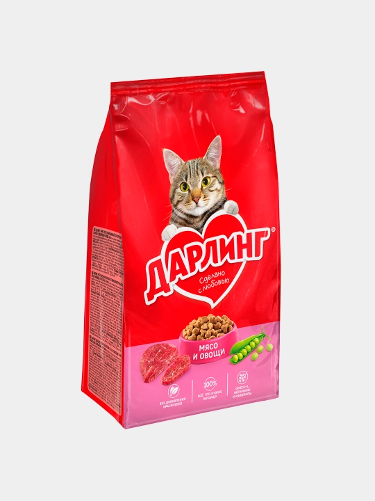 Darling mushuklar uchun quruq yem go'sht va sabzavotlar, 1.75 kg