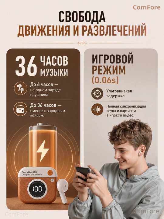 Simsiz quloqchinlar IPhone va Android uchun TWS KFG retro uslubidagi Bluetooth naushniklar