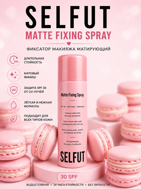 SELFUT Matte Fixing Spray — матирующий спрей-фиксатор для макияжа
