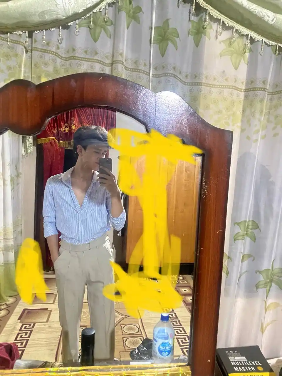 Erkaklar uchun kuzgi keng klassik shim, taxlamali, to‘g‘ri bichim, kuzgi, Old Money