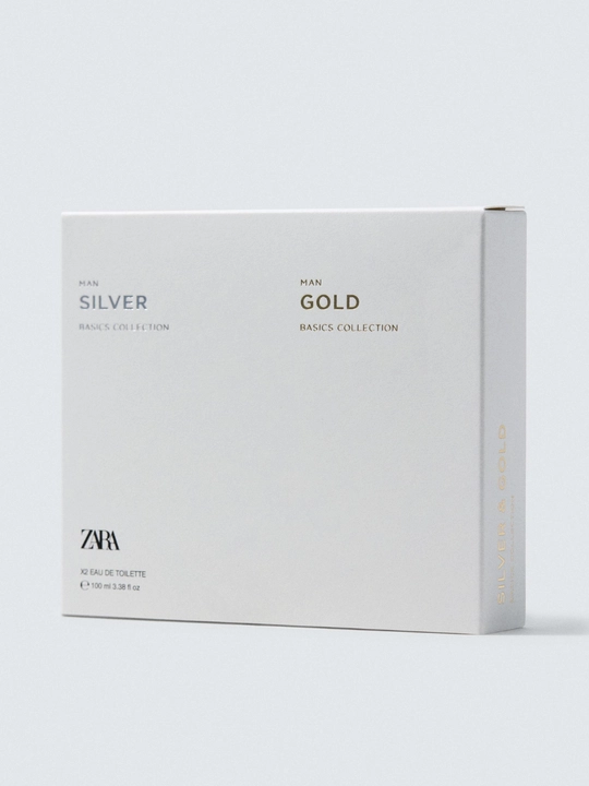 Туалетная вода для мужчин ZARA Silver, 100 мл + Gold, 100 мл