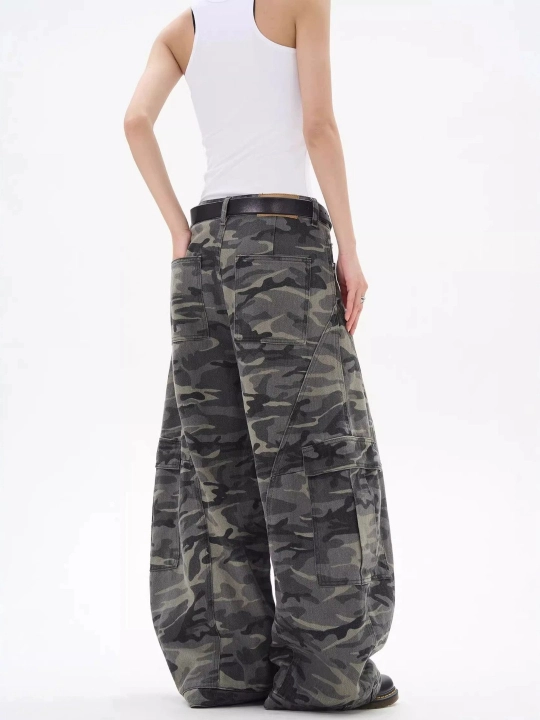 Унисекс джинсы из денима — свободные винтажные брюки в стиле streetwear