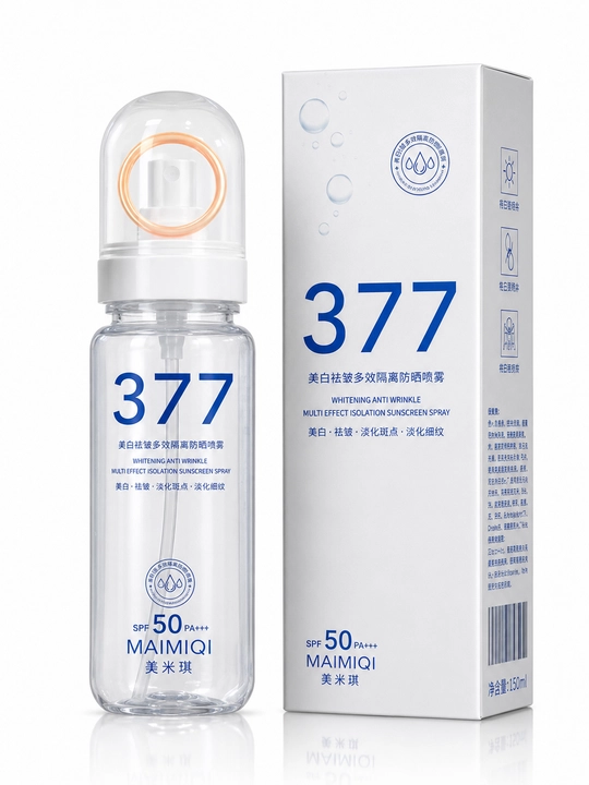 Солнцезащитный спрей 377 SPF50 PA+++ Осветляющий Увлажняющий для лица и тела 150 мл