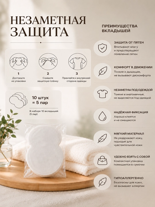 Вкладыши от пота для одежды самоклеящиеся, защита от пятен - 