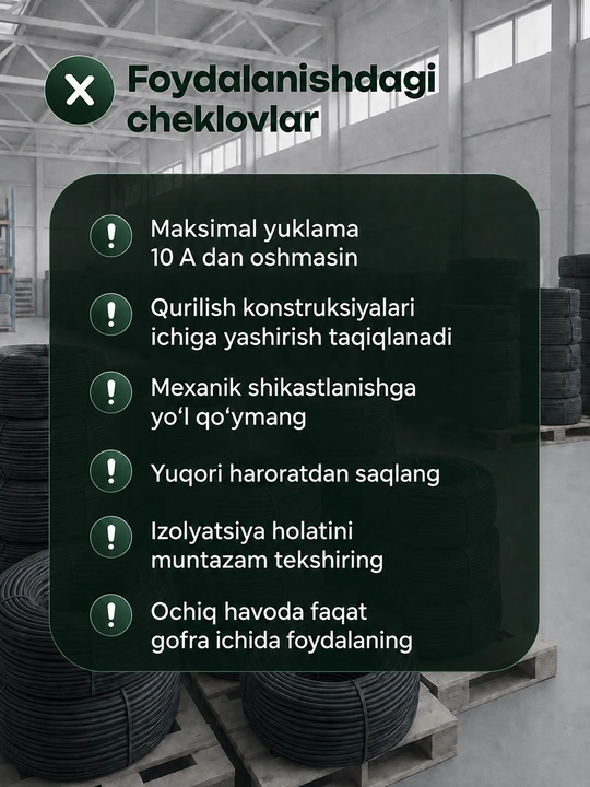 ProCab PUGNP 2 simli elektr simi, 2x0.75 mm2 o‘lchamli, 5-100m uzunlikdagi mis yassi kabel
