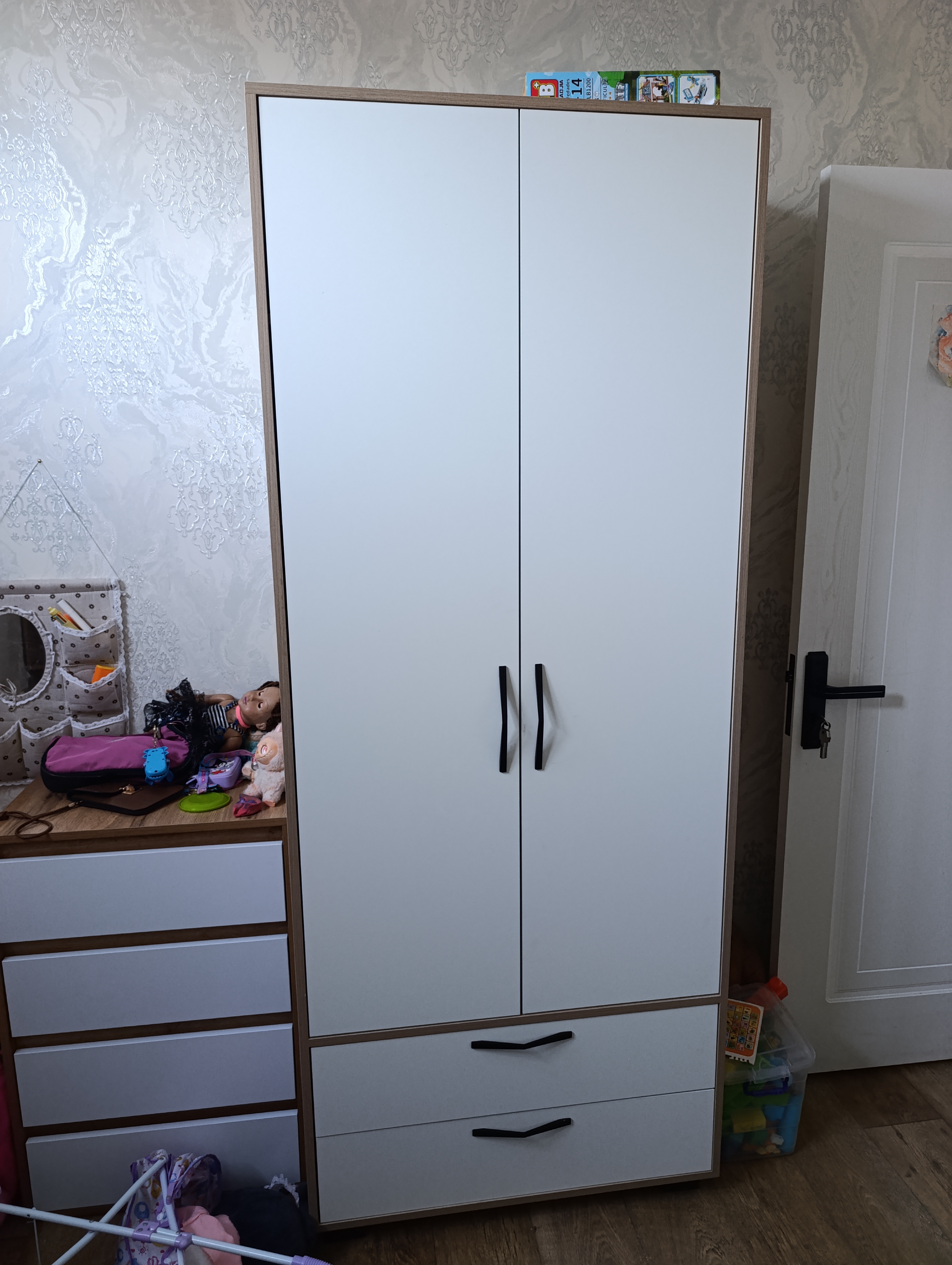 Comfort 2 eshikli kiyim shkafi 200×80×50 sm, LDSP Rossiya