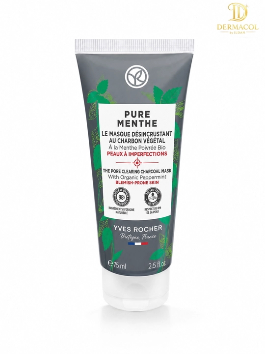 Очищающая маска Yves Rocher Pure Menthe с углём и мятой, 75 мл