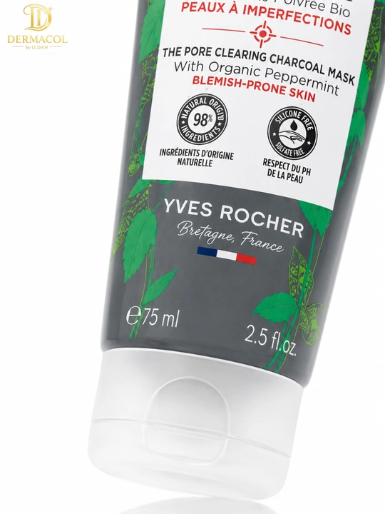 Очищающая маска Yves Rocher Pure Menthe с углём и мятой, 75 мл