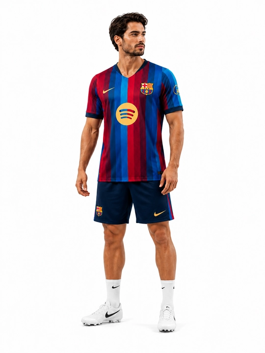 Домашняя футбольная форма Barcelona 2026/2027, Мужской комплект футболка и шорты - 