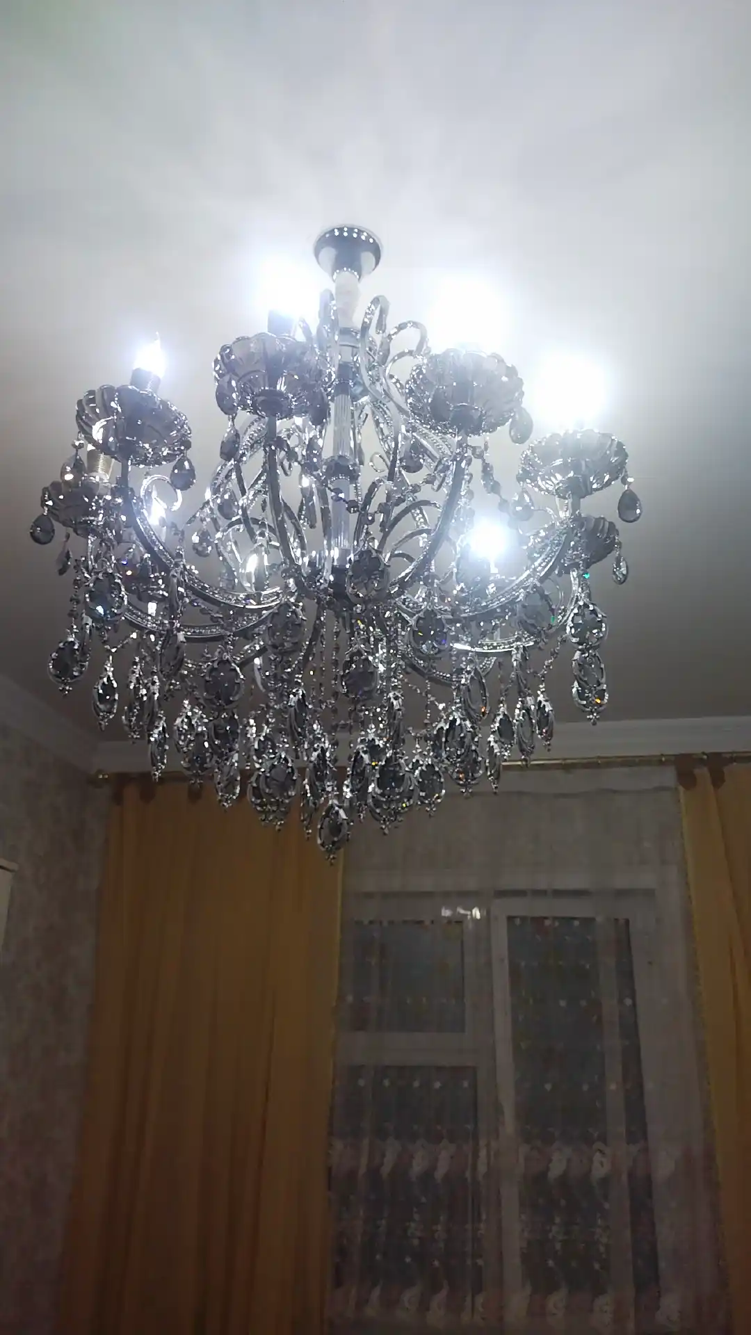 Люстра хрустальная, 2 цвета, 3 размера, в гостиную, спальню, прихожую