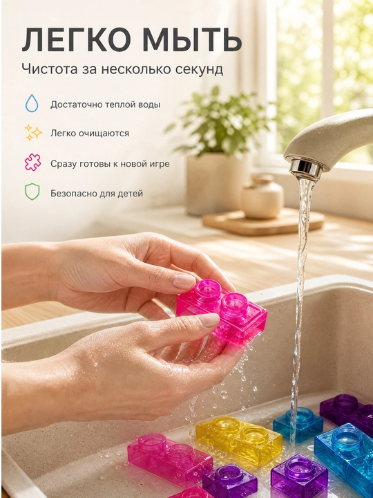 Мягкий конструктор Magic Gummy Bloc, безопасное лего, развивающая игрушка для детей 3+