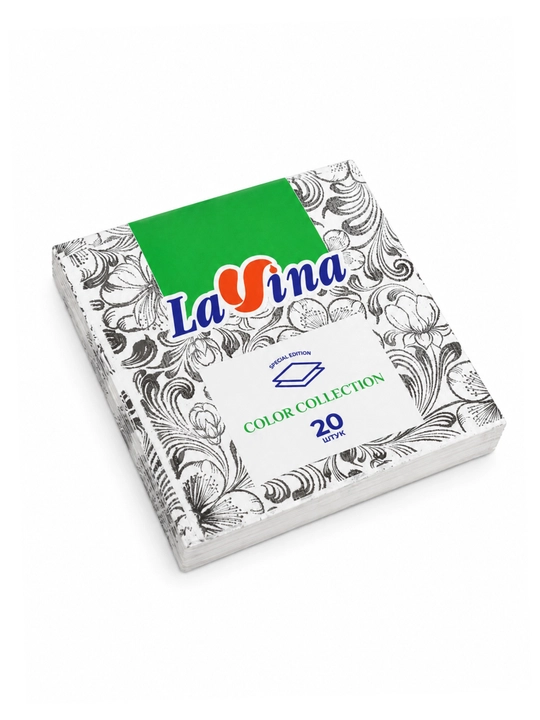 Салфетки Lavina с узором 1 блок 10 упаковок .В 1 упаковке - 20 штук