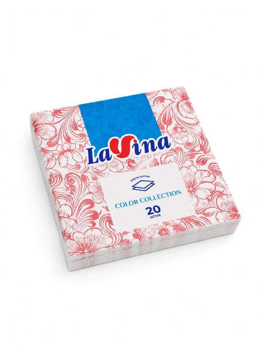 Салфетки Lavina с узором 1 блок 10 упаковок .В 1 упаковке - 20 штук