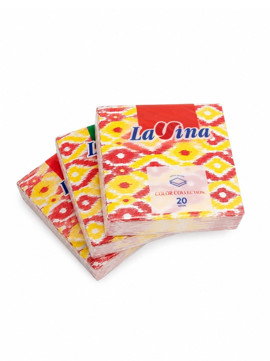 LAVINA Салфетки Lavina с узором, 1 блок 10 упаковок, в 1 упаковке - 20 штук - 