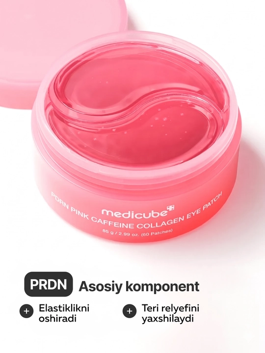 Medicube PDRN Pink Caffeine Collagen Patch koreys ko'z yamoqlari