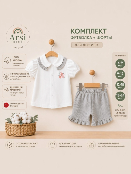Летний комплект для маленьких модниц - 