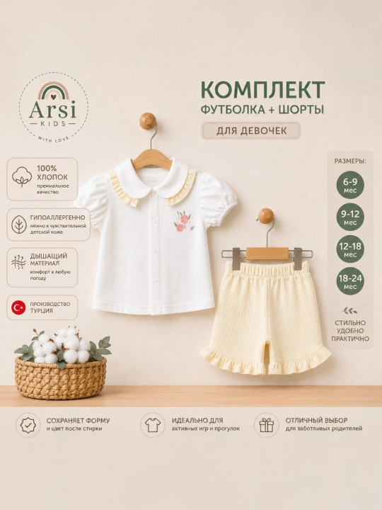 Летний комплект для маленьких модниц - 