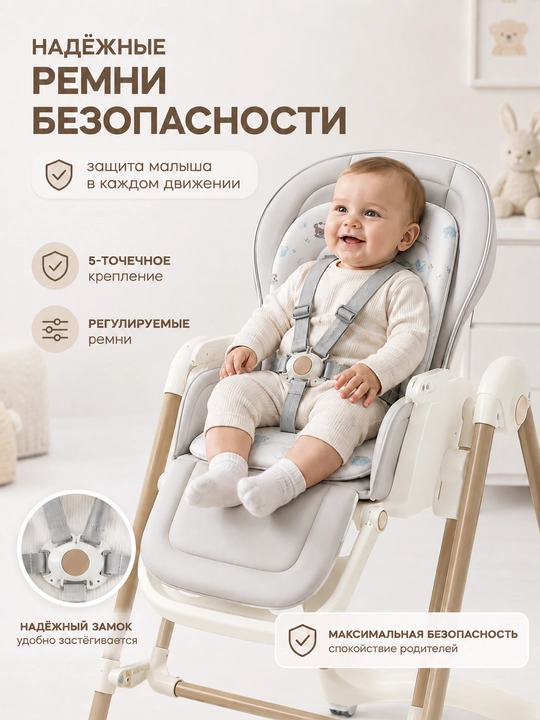 Детский стульчик для кормления ребенка, стульчик + качели детям до 4х лет, 2 в 1, Kidilo