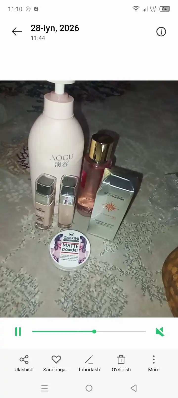 Pudra, yuz uchun upa Gabrini Matte Powder, suvga chidamli, matlashtiruvchi, 12 g
