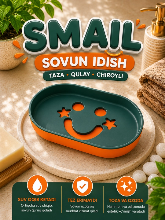 Sovun idish. Smail nomli sovun quti  hammom va oshhona uchun - 
