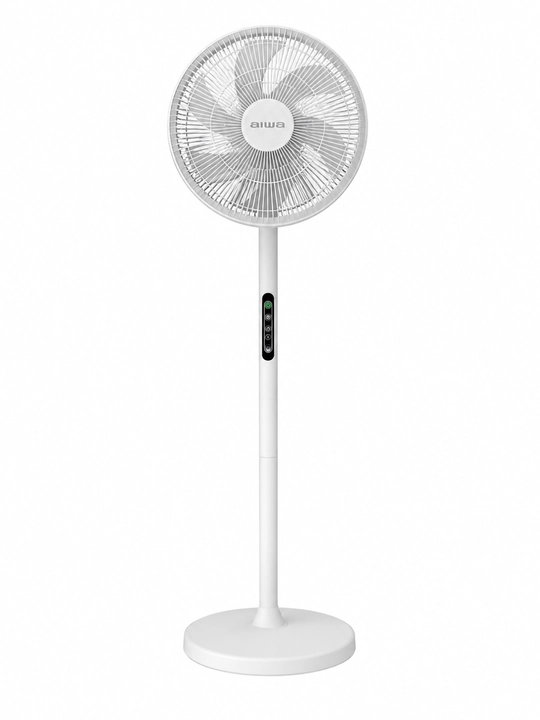AIWA Premium 16" Pol Ventilyatori 50W Pultli Oq/Qora, Taymerli